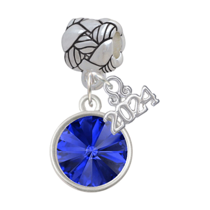 Delight Jewelry 12mm Crystal Rivoli Woven Rope Charm Bead Dangle with Year 2024 Image 7