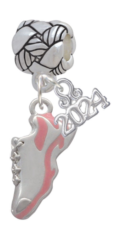 Delight Jewelry Silvertone Enamel Running Shoe Woven Rope Charm Bead Dangle with Year 2024 Image 4