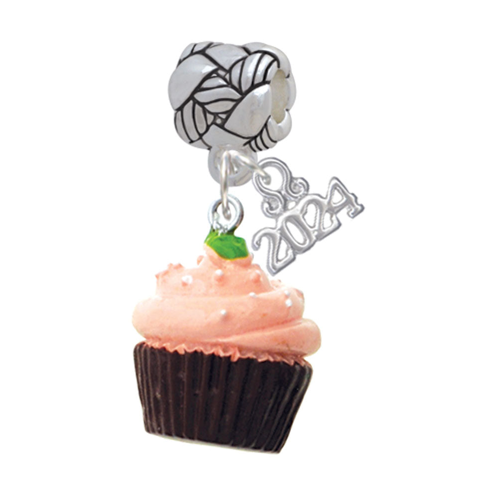 Delight Jewelry Resin Cupcake with Frosting Woven Rope Charm Bead Dangle with Year 2024 Image 7