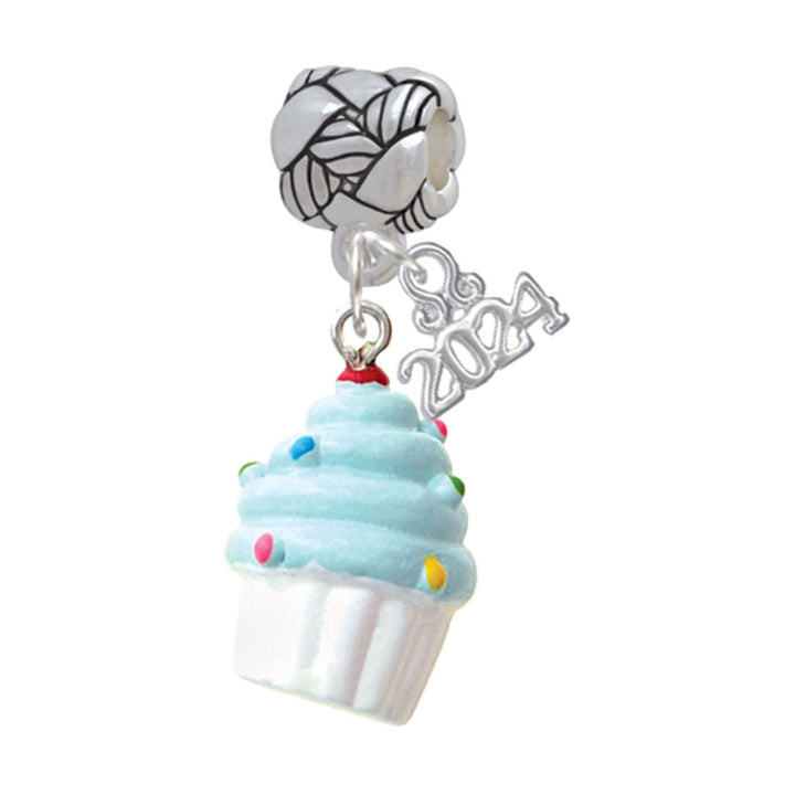 Delight Jewelry Resin Cupcake with Frosting Woven Rope Charm Bead Dangle with Year 2024 Image 8