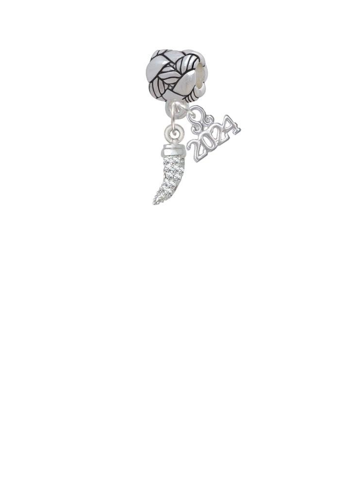 Delight Jewelry Plated Small Crystal Tooth Woven Rope Charm Bead Dangle with Year 2024 Image 2