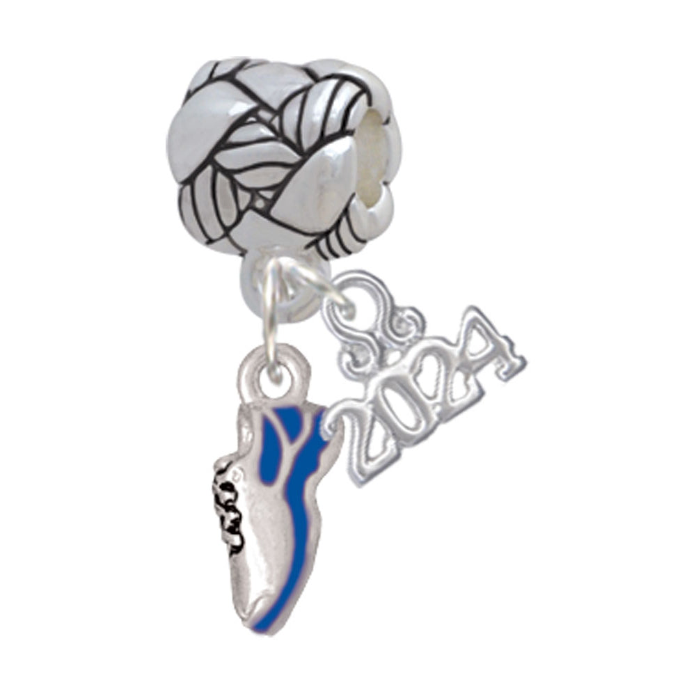 Delight Jewelry Silvertone Mini Enamel Running Shoe Woven Rope Charm Bead Dangle with Year 2024 Image 8