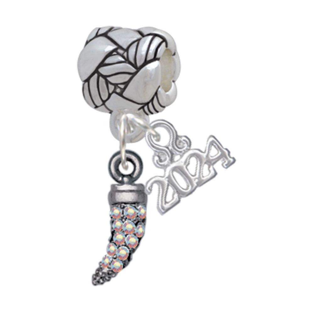 Delight Jewelry Plated Small Crystal Tooth Woven Rope Charm Bead Dangle with Year 2024 Image 6