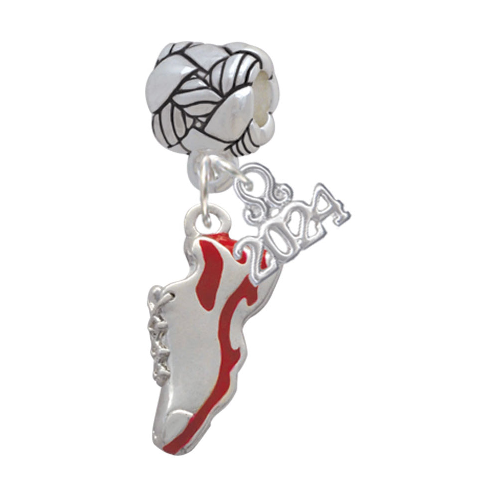Delight Jewelry Silvertone Enamel Running Shoe Woven Rope Charm Bead Dangle with Year 2024 Image 6