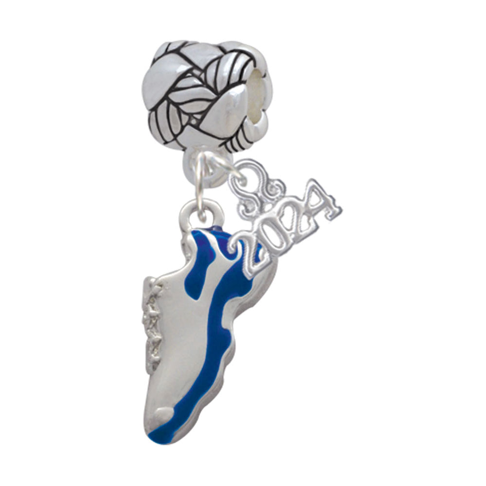 Delight Jewelry Silvertone Enamel Running Shoe Woven Rope Charm Bead Dangle with Year 2024 Image 7