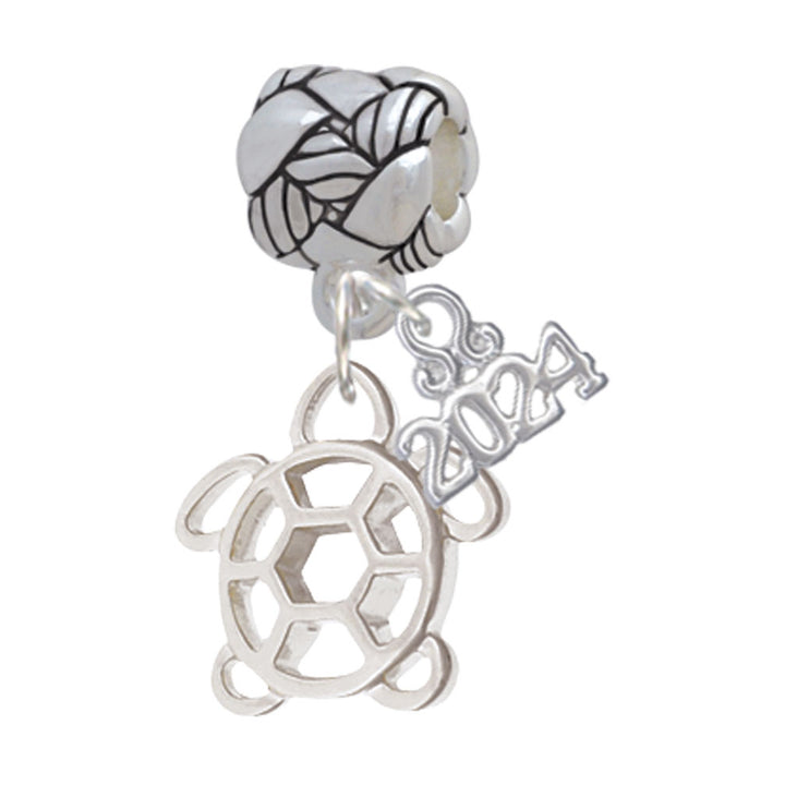 Delight Jewelry Plated Cutout Sea Turtle Woven Rope Charm Bead Dangle with Year 2024 Image 1