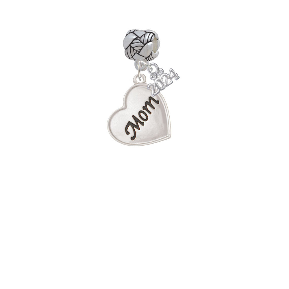 Delight Jewelry Plated Script Mom Heart Woven Rope Charm Bead Dangle with Year 2024 Image 2