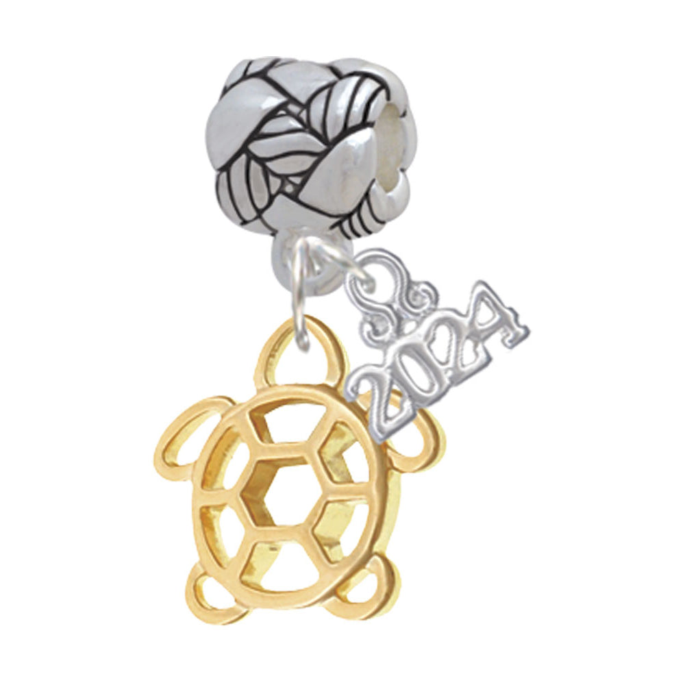 Delight Jewelry Plated Cutout Sea Turtle Woven Rope Charm Bead Dangle with Year 2024 Image 4