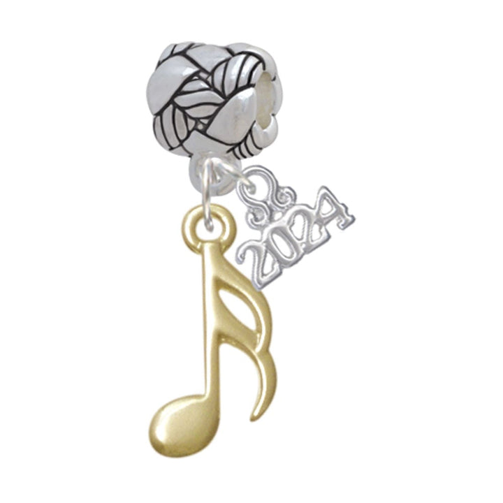 Delight Jewelry Plated Sixteenth Note Woven Rope Charm Bead Dangle with Year 2024 Image 1