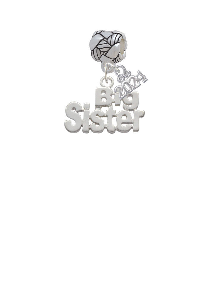 Delight Jewelry Silvertone Sister Cutout Woven Rope Charm Bead Dangle with Year 2024 Image 2
