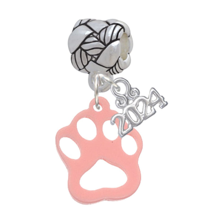 Delight Jewelry Acrylic Small Paw Woven Rope Charm Bead Dangle with Year 2024 Image 1