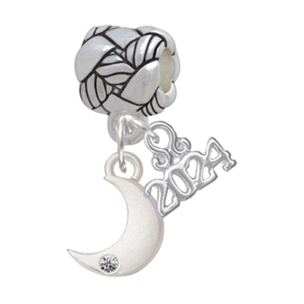 Delight Jewelry Plated Small Crescent Moon Woven Rope Charm Bead Dangle with Year 2024 Image 1