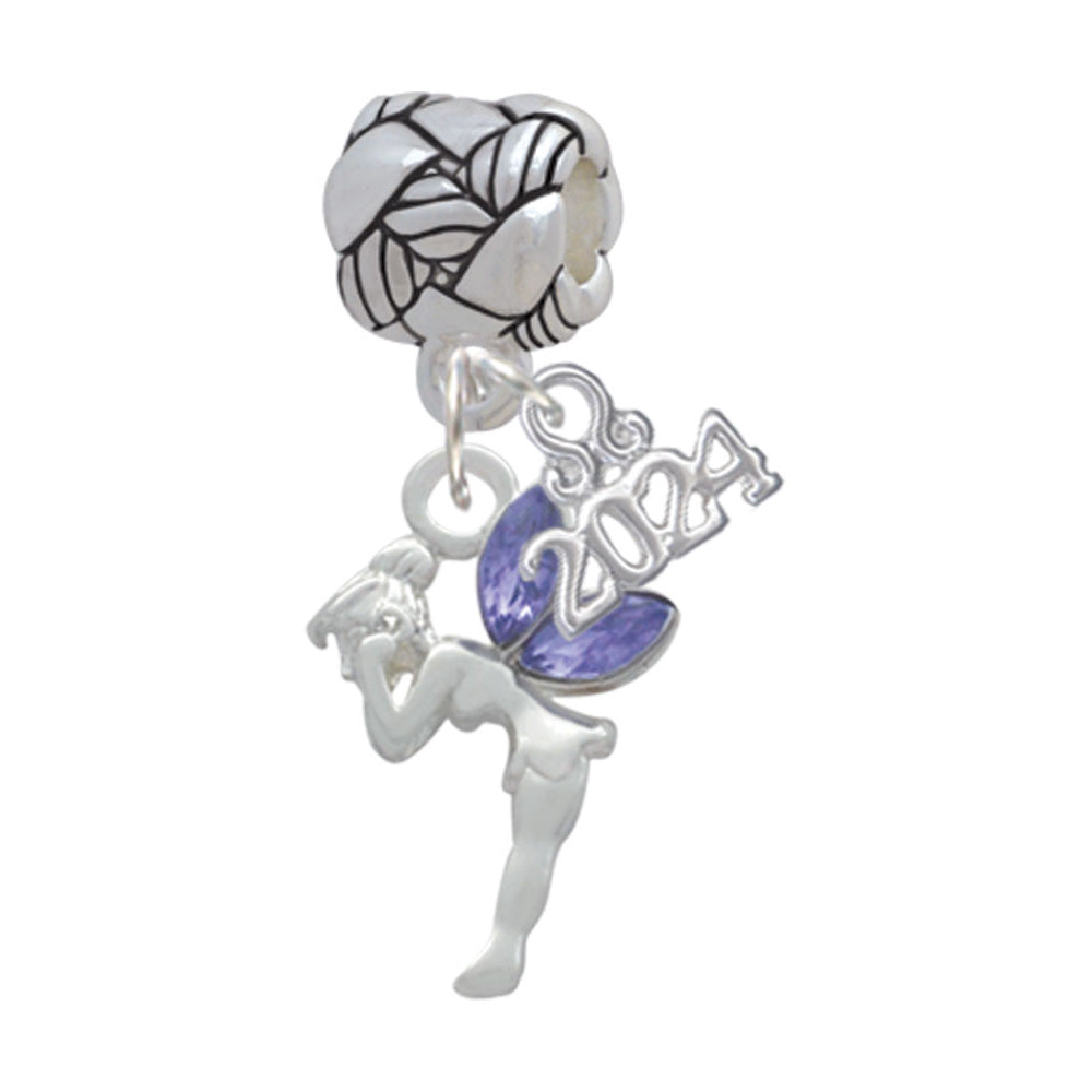 Delight Jewelry Silvertone Small Fairy with Resin Wings Woven Rope Charm Bead Dangle with Year 2024 Image 1