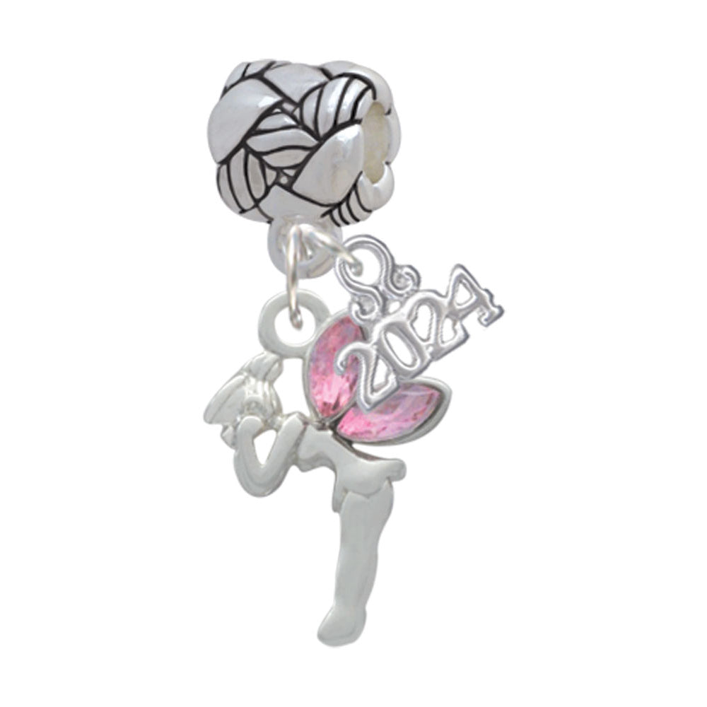 Delight Jewelry Silvertone Small Fairy with Resin Wings Woven Rope Charm Bead Dangle with Year 2024 Image 7