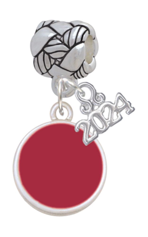 Delight Jewelry Silvertone Small Enamel Disc Woven Rope Charm Bead Dangle with Year 2024 Image 4