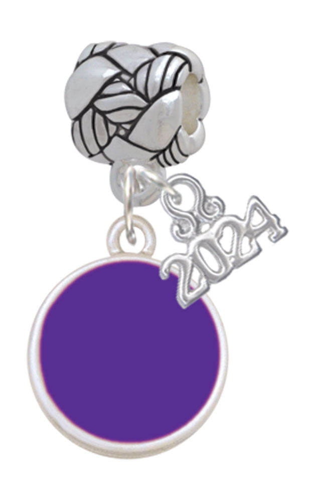 Delight Jewelry Silvertone Small Enamel Disc Woven Rope Charm Bead Dangle with Year 2024 Image 6
