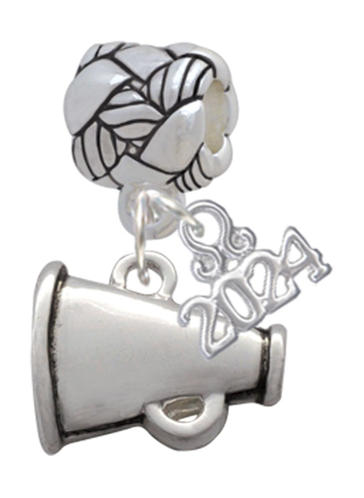 Delight Jewelry Silvertone Small Color Megaphone Woven Rope Charm Bead Dangle with Year 2024 Image 2