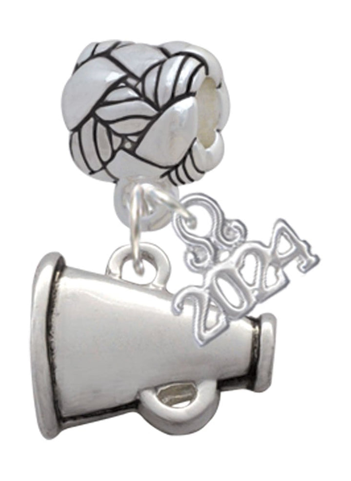 Delight Jewelry Silvertone Small Color Megaphone Woven Rope Charm Bead Dangle with Year 2024 Image 1
