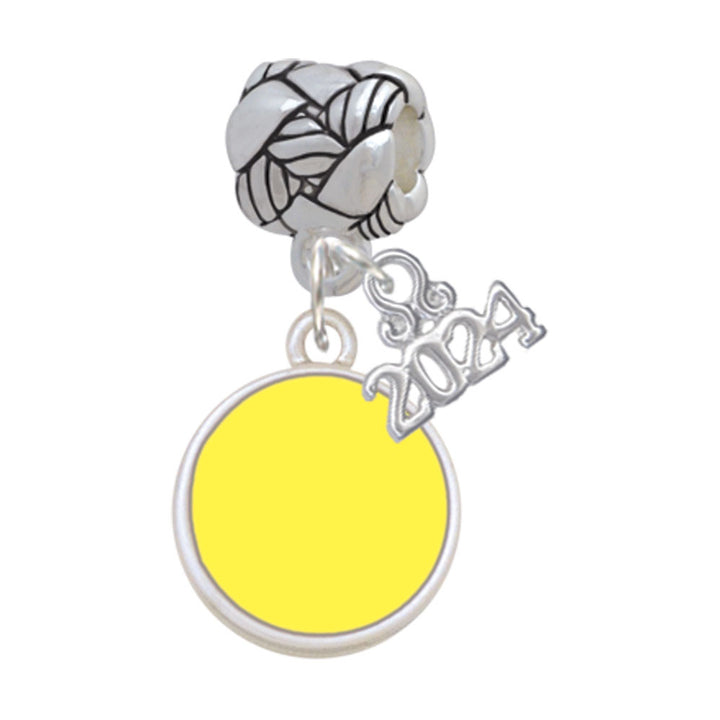 Delight Jewelry Silvertone Small Enamel Disc Woven Rope Charm Bead Dangle with Year 2024 Image 9