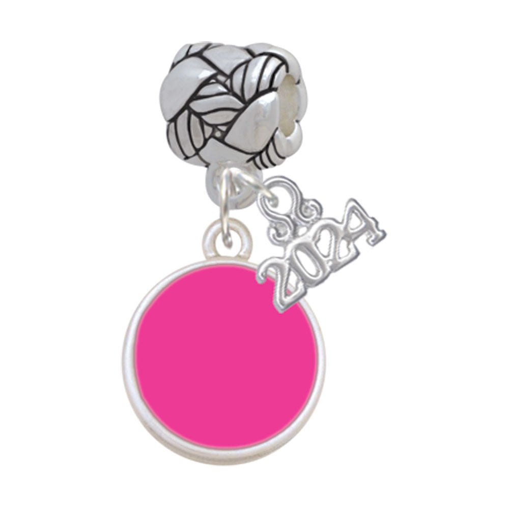 Delight Jewelry Silvertone Small Enamel Disc Woven Rope Charm Bead Dangle with Year 2024 Image 10