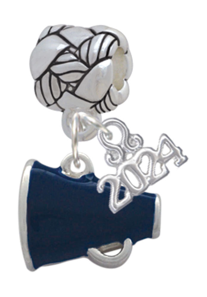 Delight Jewelry Silvertone Small Color Megaphone Woven Rope Charm Bead Dangle with Year 2024 Image 3