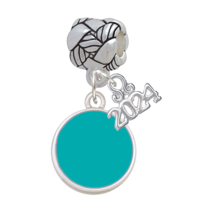 Delight Jewelry Silvertone Small Enamel Disc Woven Rope Charm Bead Dangle with Year 2024 Image 11