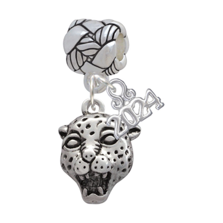 Delight Jewelry Silvertone Small Jaguar - Mascot Woven Rope Charm Bead Dangle with Year 2024 Image 1