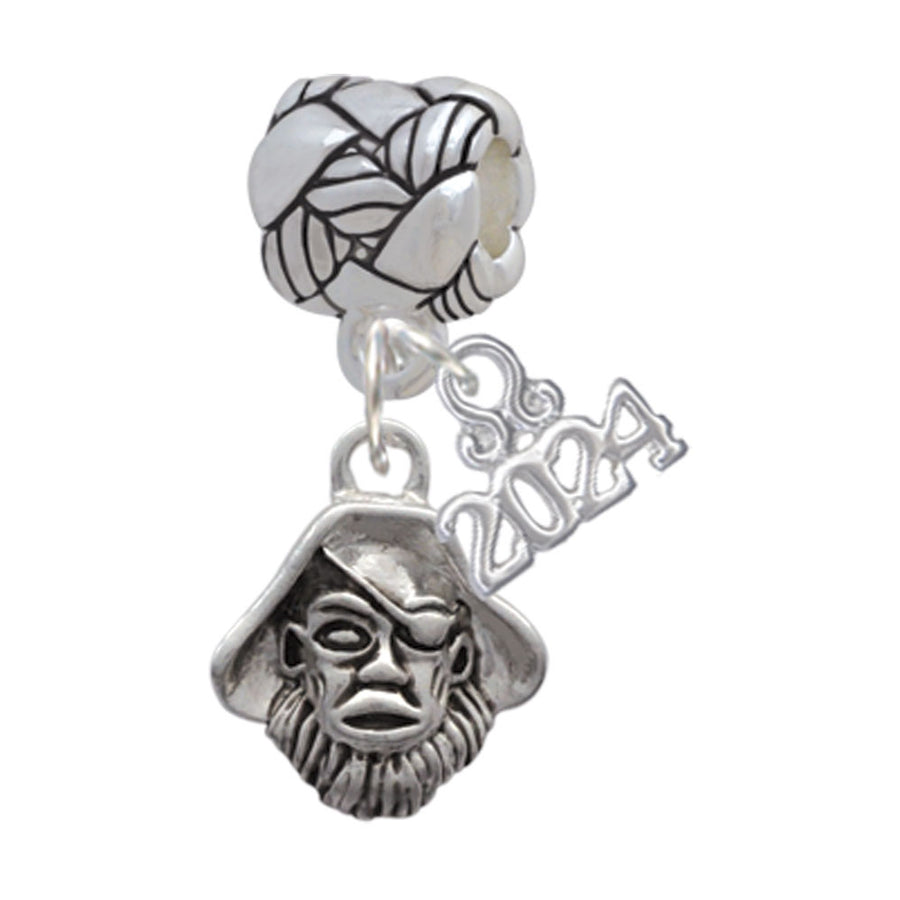 Delight Jewelry Silvertone Small Pirate - Mascot Woven Rope Charm Bead Dangle with Year 2024 Image 1