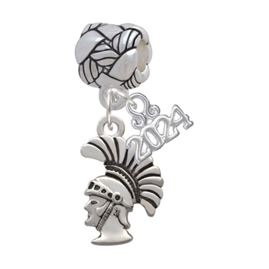 Delight Jewelry Silvertone Small Trojan - Mascot Woven Rope Charm Bead Dangle with Year 2024 Image 1