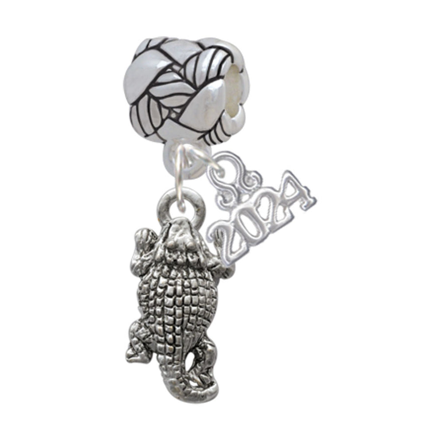 Delight Jewelry Silvertone Horn Toad Woven Rope Charm Bead Dangle with Year 2024 Image 1