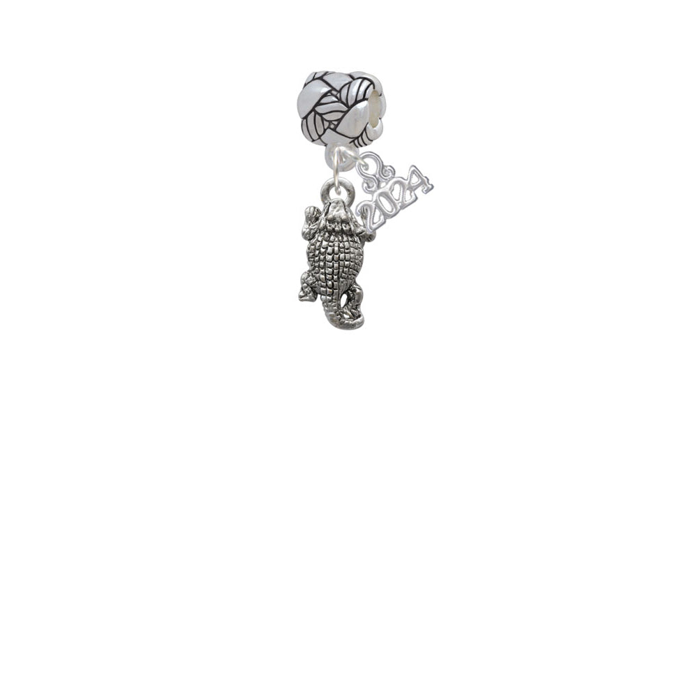 Delight Jewelry Silvertone Horn Toad Woven Rope Charm Bead Dangle with Year 2024 Image 2