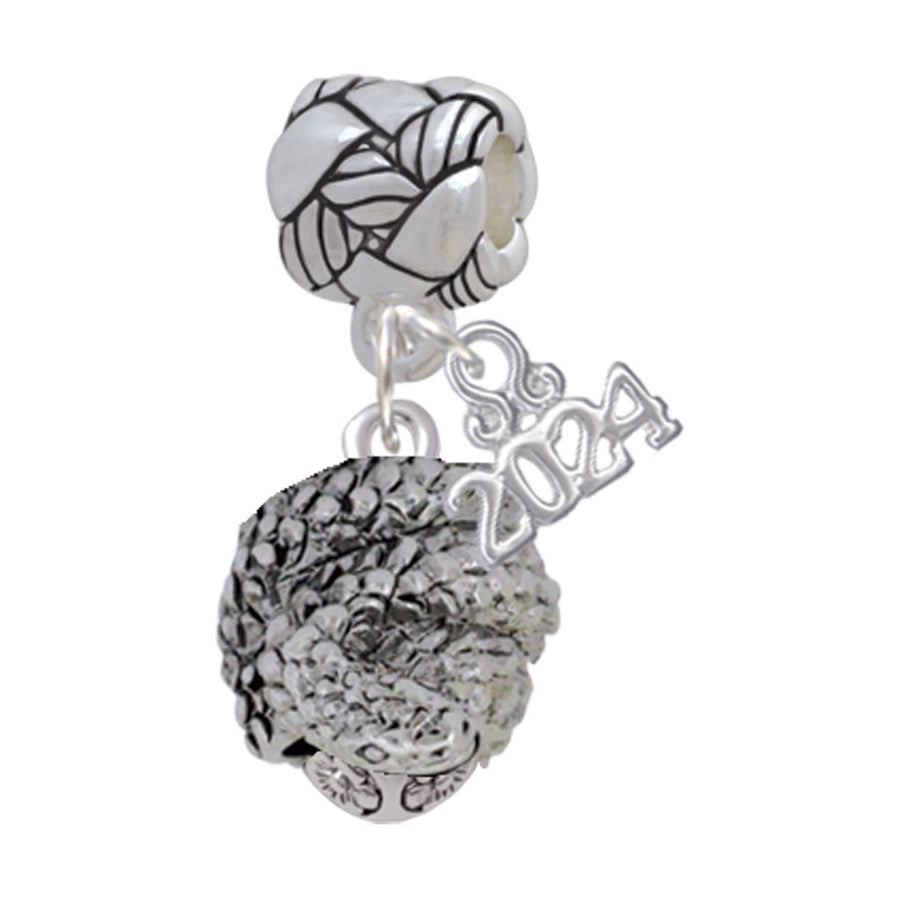 Delight Jewelry Plated Snake Wrapped Around Spinner Woven Rope Charm Bead Dangle with Year 2024 Image 1