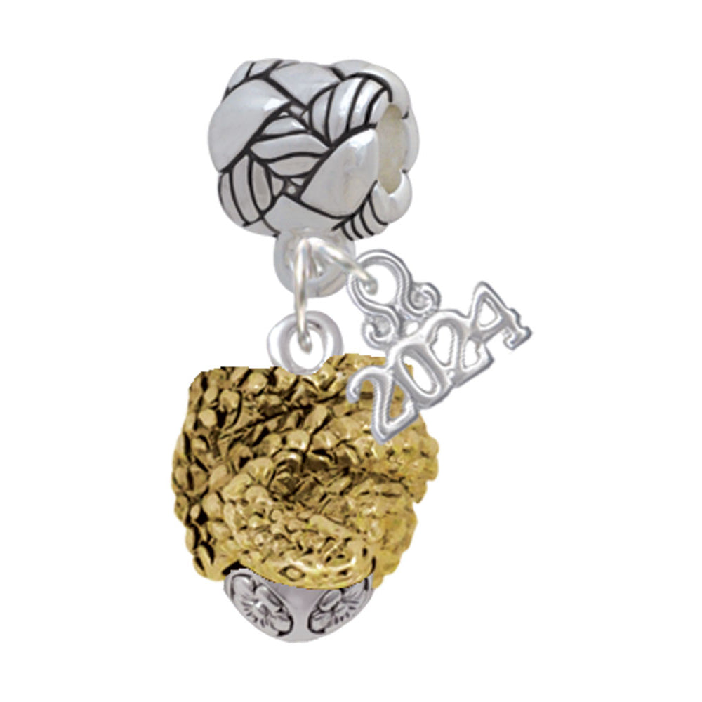 Delight Jewelry Plated Snake Wrapped Around Spinner Woven Rope Charm Bead Dangle with Year 2024 Image 1