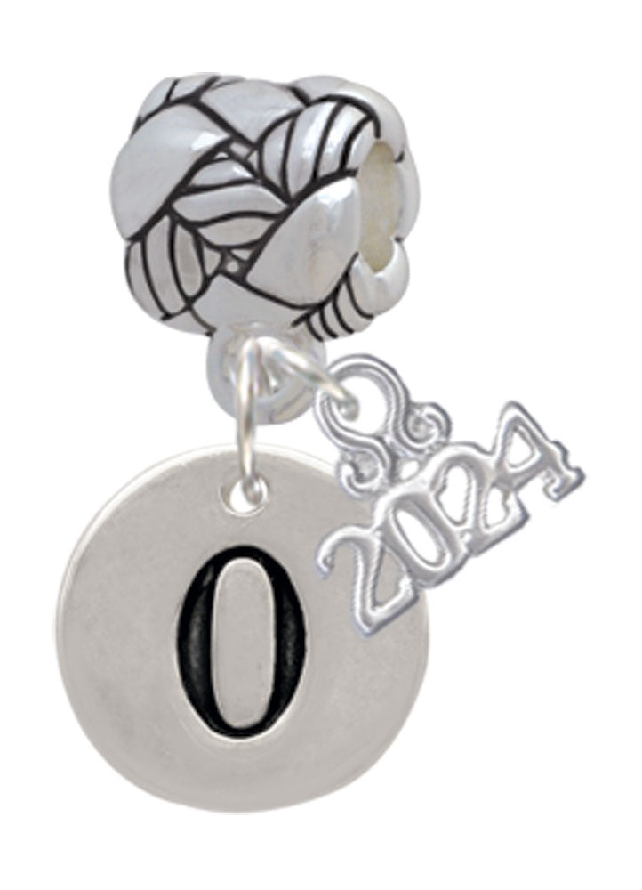 Delight Jewelry Silvertone Disc Number - Woven Rope Charm Bead Dangle with Year 2024 Image 1