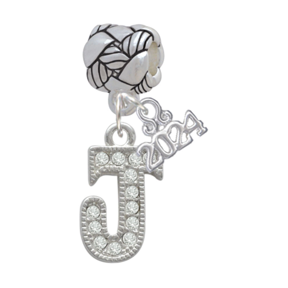 Delight Jewelry Silvertone Crystal Initial - Woven Rope Charm Bead Dangle with Year 2024 Image 10