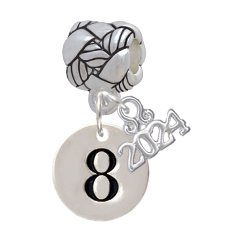 Delight Jewelry Silvertone Disc Number - Woven Rope Charm Bead Dangle with Year 2024 Image 9