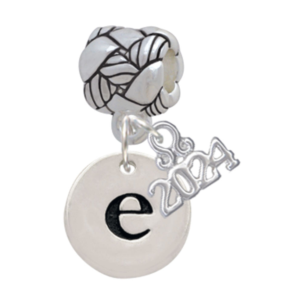 Delight Jewelry Silvertone Disc Initial - Woven Rope Charm Bead Dangle with Year 2024 Image 3