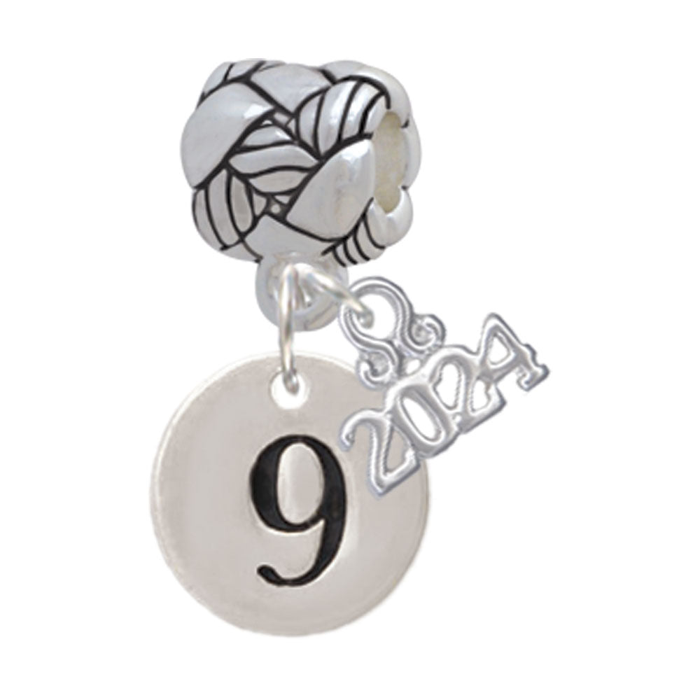 Delight Jewelry Silvertone Disc Number - Woven Rope Charm Bead Dangle with Year 2024 Image 10