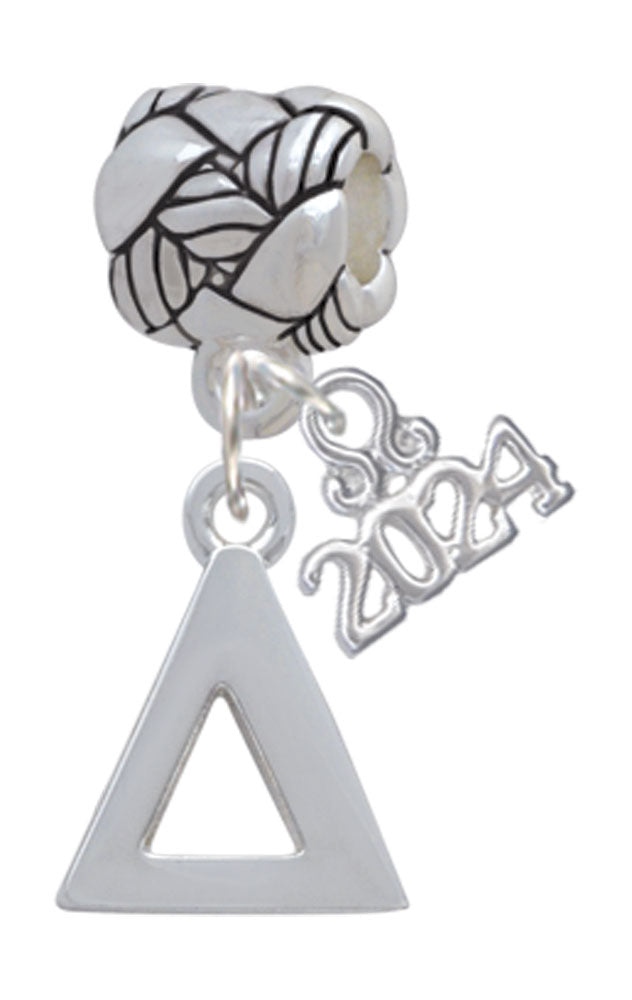 Delight Jewelry Silvertone Large Greek Letter - Woven Rope Charm Bead Dangle with Year 2024 Image 3