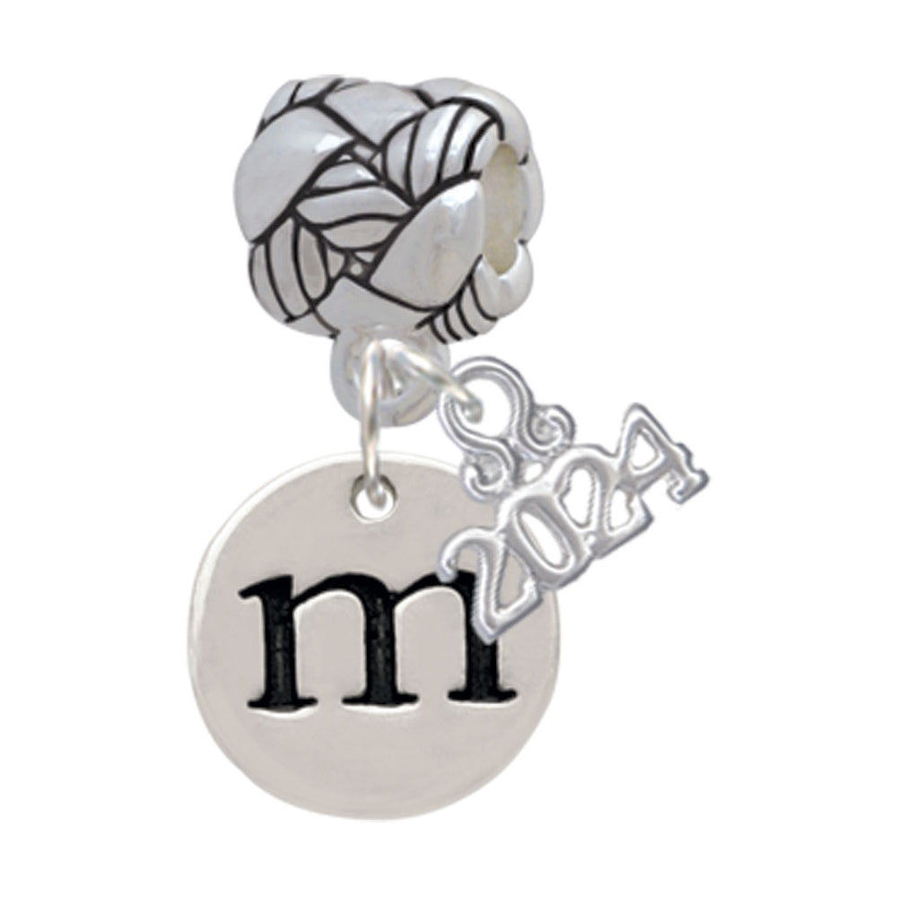 Delight Jewelry Silvertone Disc Initial - Woven Rope Charm Bead Dangle with Year 2024 Image 11