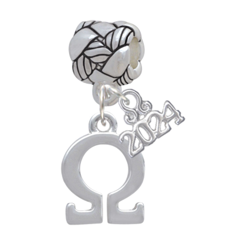 Delight Jewelry Silvertone Large Greek Letter - Woven Rope Charm Bead Dangle with Year 2024 Image 8