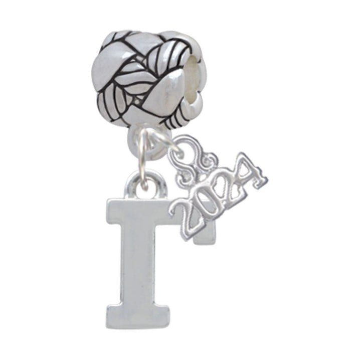 Delight Jewelry Silvertone Large Greek Letter - Woven Rope Charm Bead Dangle with Year 2024 Image 10