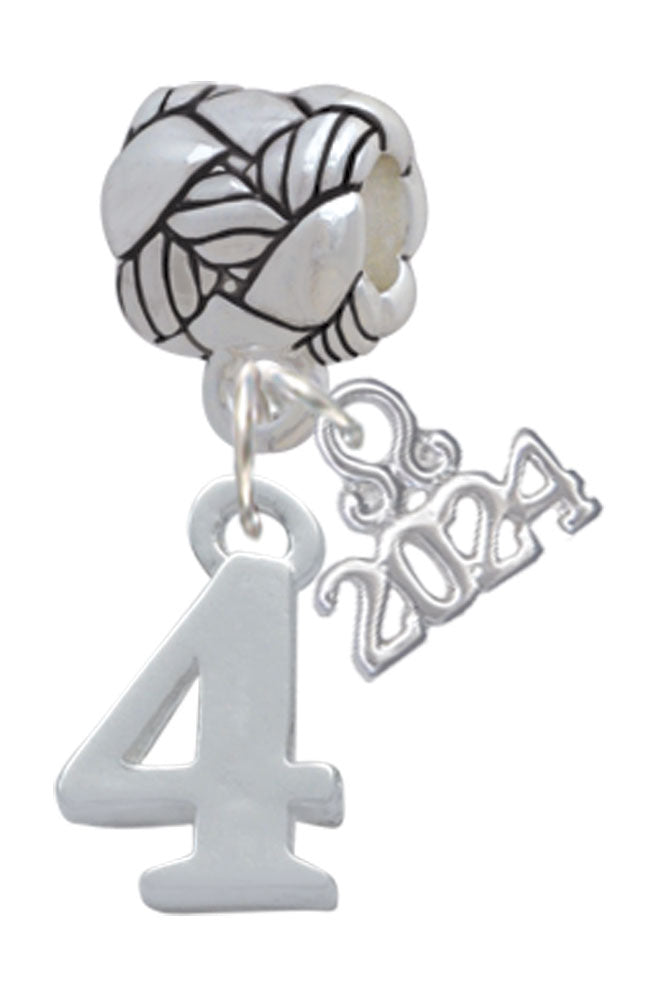 Delight Jewelry Silvertone Number - Woven Rope Charm Bead Dangle with Year 2024 Image 4