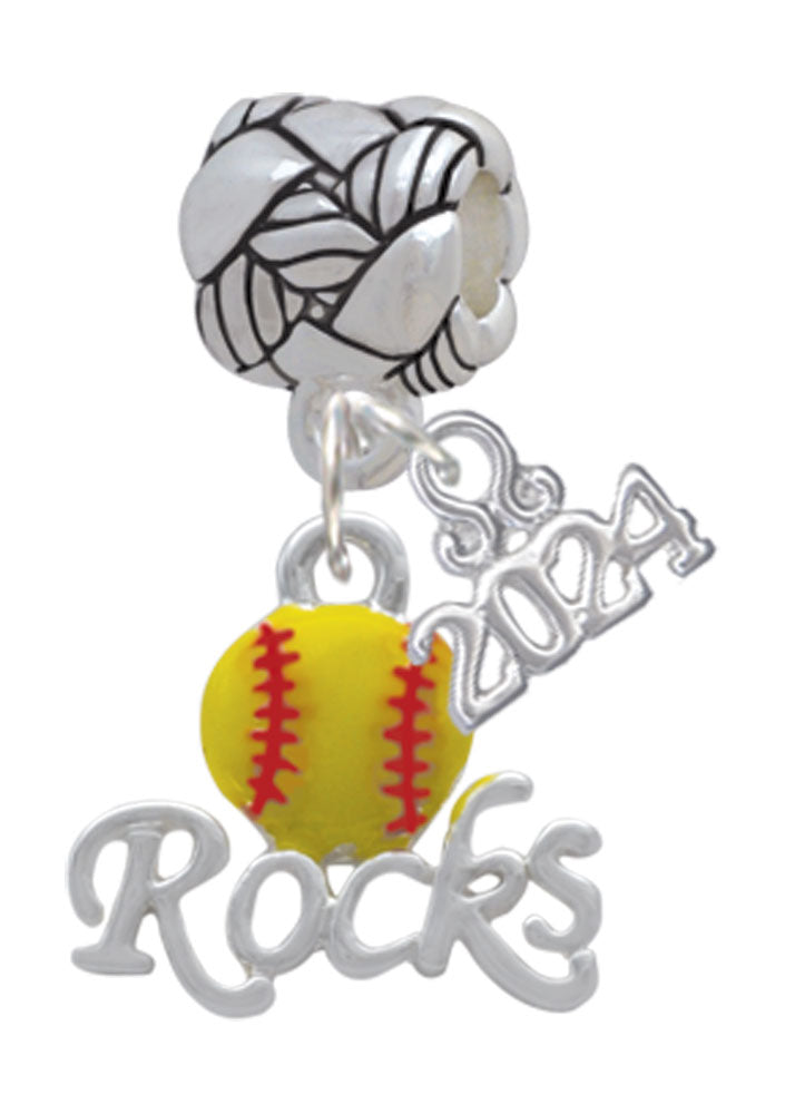 Delight Jewelry Silvertone Enamel Sports Rocks Woven Rope Charm Bead Dangle with Year 2024 Image 4