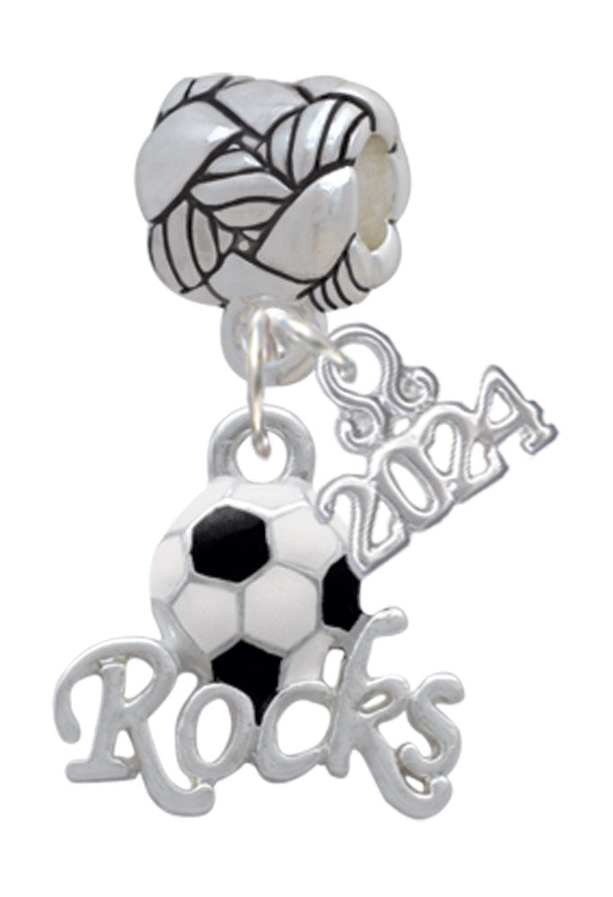 Delight Jewelry Silvertone Enamel Sports Rocks Woven Rope Charm Bead Dangle with Year 2024 Image 6