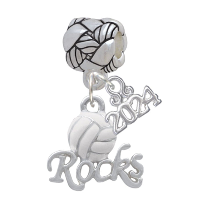 Delight Jewelry Silvertone Enamel Sports Rocks Woven Rope Charm Bead Dangle with Year 2024 Image 1