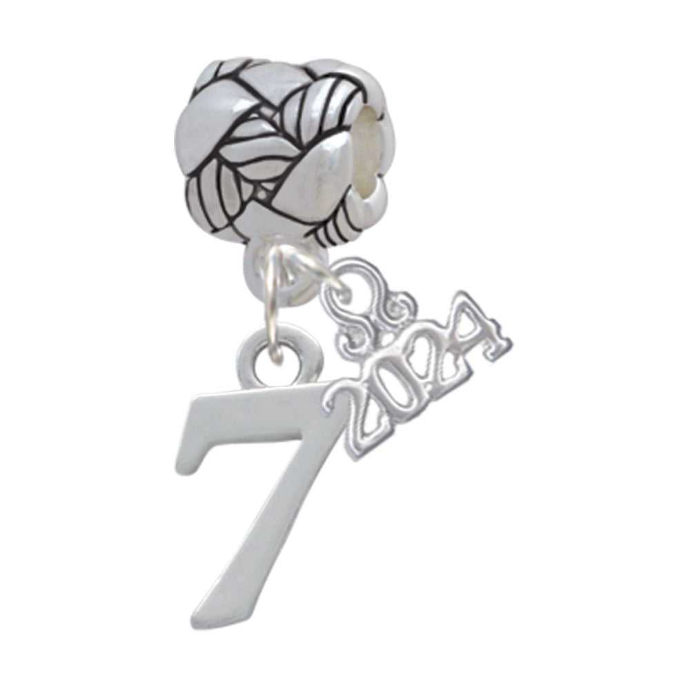 Delight Jewelry Silvertone Number - Woven Rope Charm Bead Dangle with Year 2024 Image 7