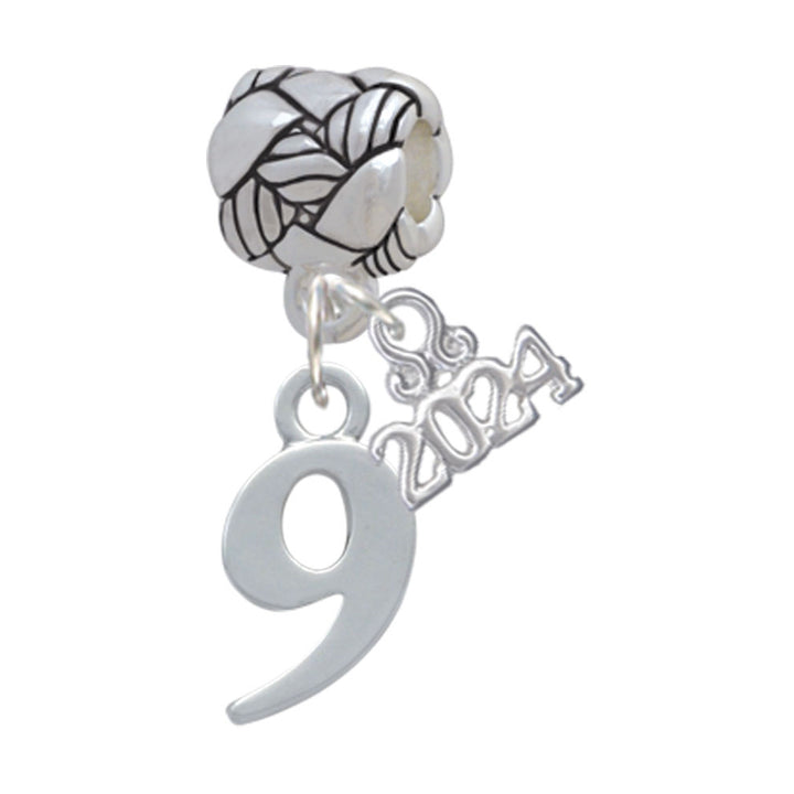 Delight Jewelry Silvertone Number - Woven Rope Charm Bead Dangle with Year 2024 Image 9