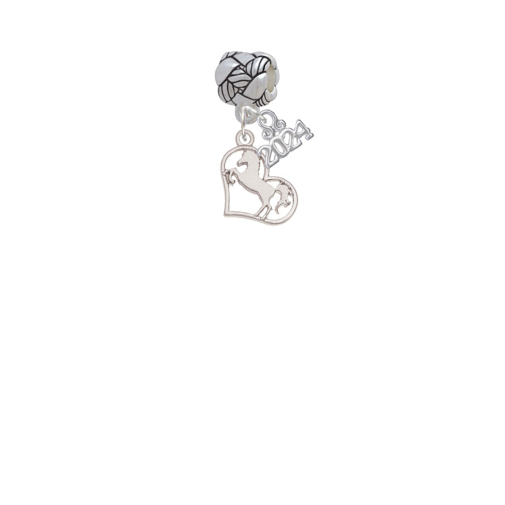 Delight Jewelry Plated Stallion Silhouette Heart Woven Rope Charm Bead Dangle with Year 2024 Image 2