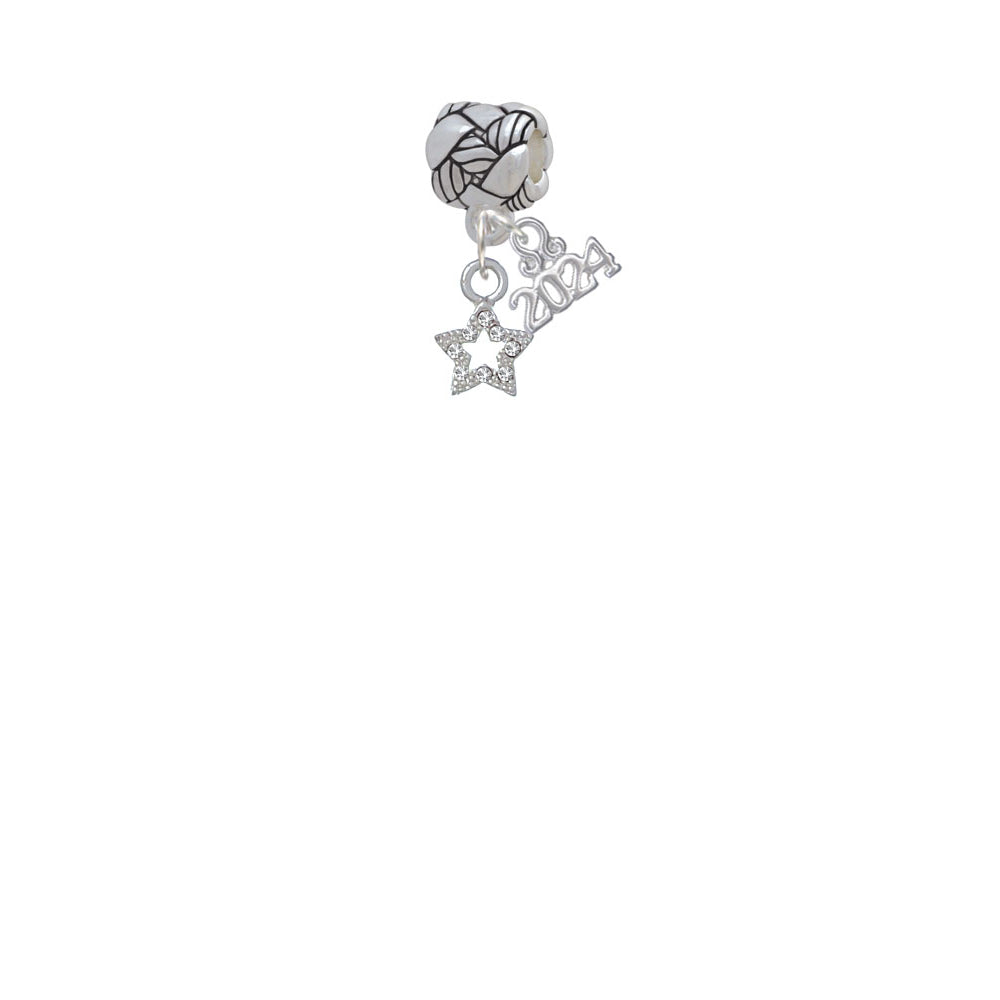 Delight Jewelry Plated Mini Clear Crystal Star Woven Rope Charm Bead Dangle with Year 2024 Image 2